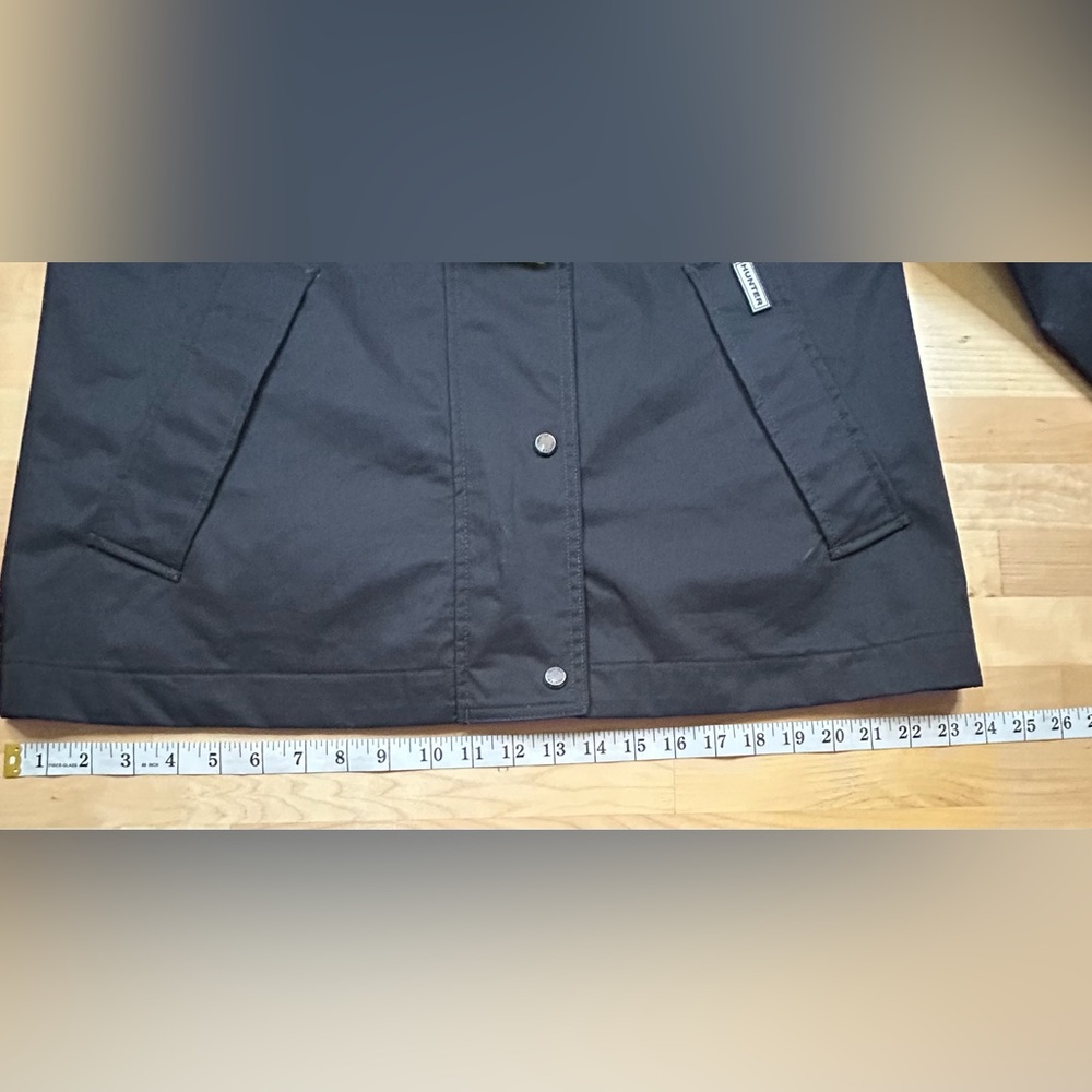 Hunter Womens Black Hooded Rain Jacket Small Waterproof Smock NWT - Picture 9 of 10